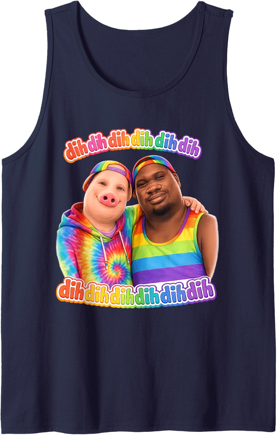 John Pork Dequavious Pork Dih Gay Pride Month Brainrot Meme Tank Top - Navy Blue