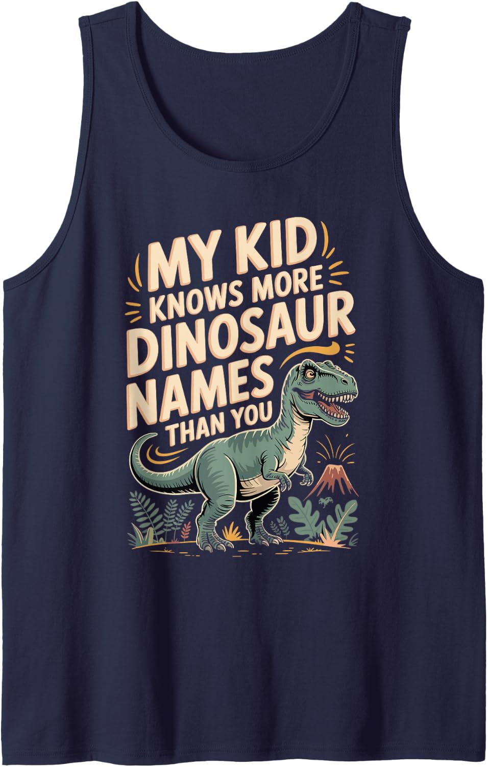 My Kid Knows More Dinosaur Names Than You Sleeveless Tank Top - Navy Blue