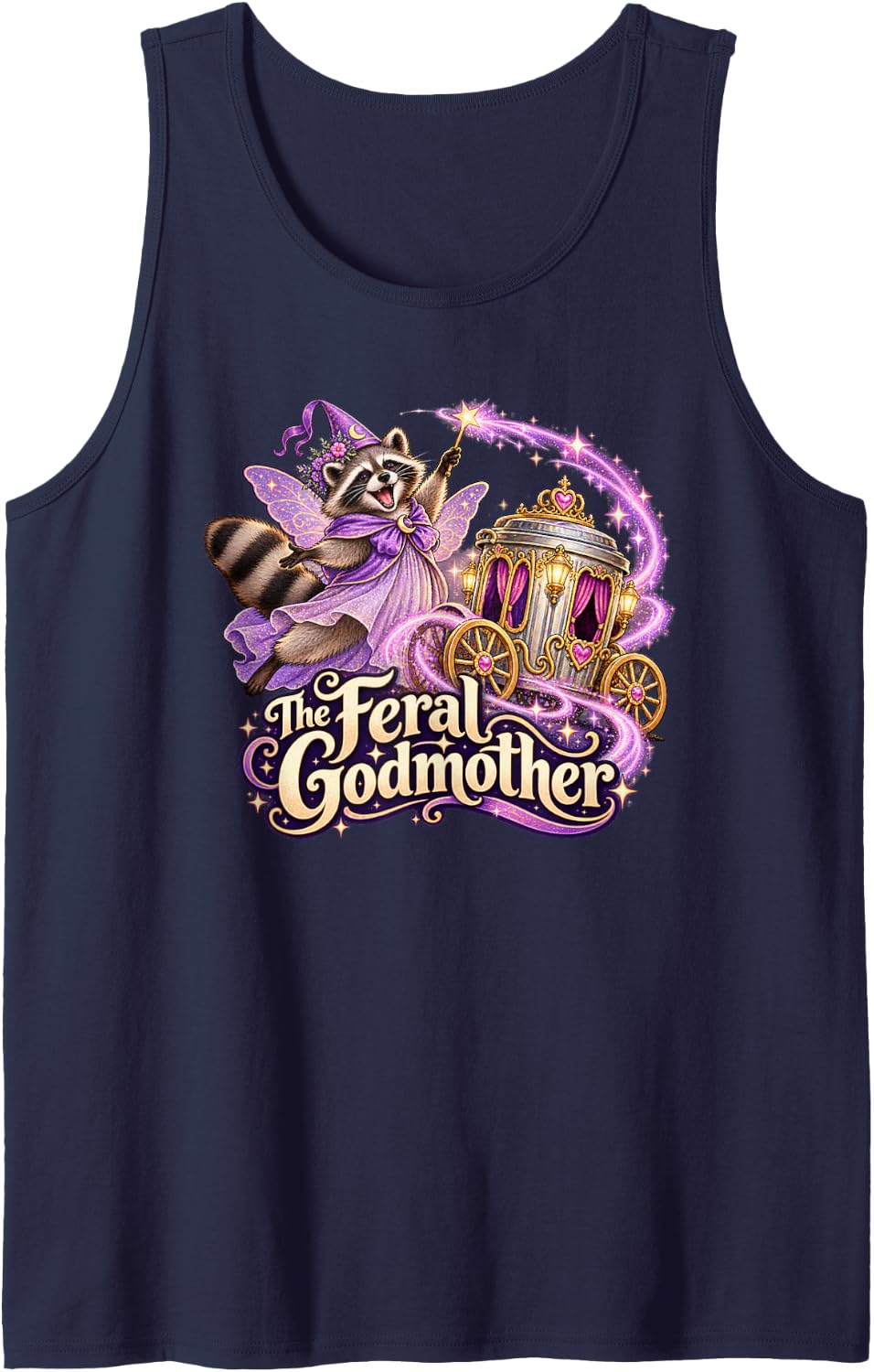 Magic Trash Carriage The Feral Godmother Sleeveless Tank Top - Navy Blue