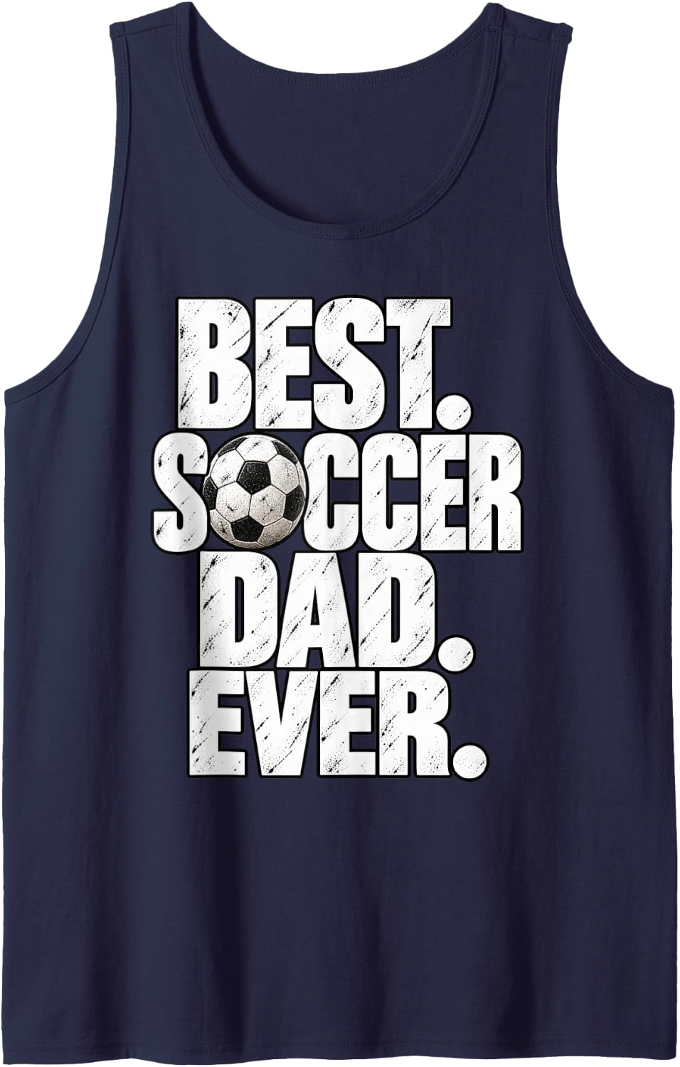 Best Soccer Dad Ever Sleeveless Tank Top - Navy Blue