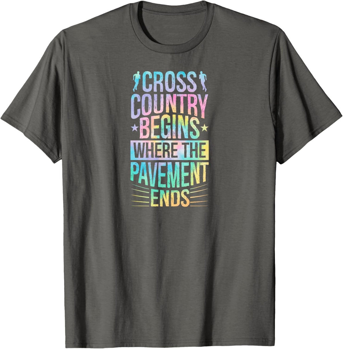 Cross Country Begins Where The Pavement Ends T-Shirt - Asphalt Grey