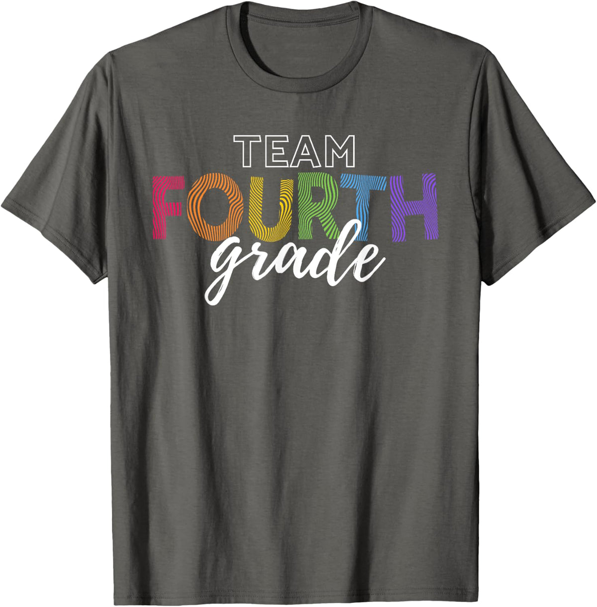 Team Fourth Grade Teacher Shirt Men Women Kids T-Shirt - Asphalt Grey