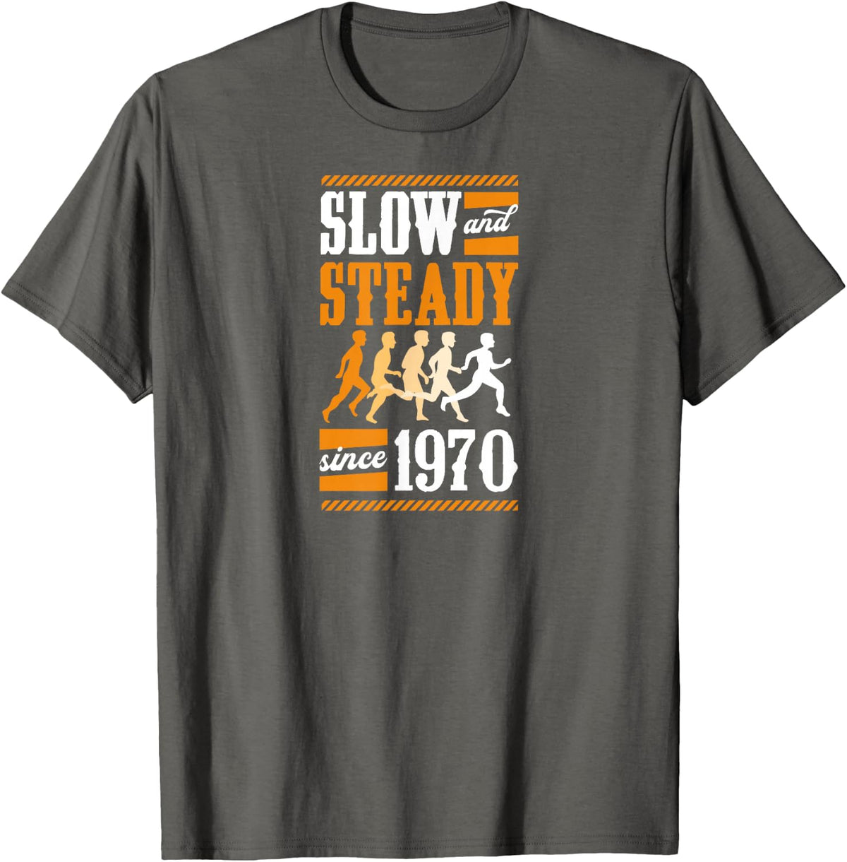 Slow and Steady Since 1970 Birthday Year Cross Country T-Shirt - Asphalt Grey