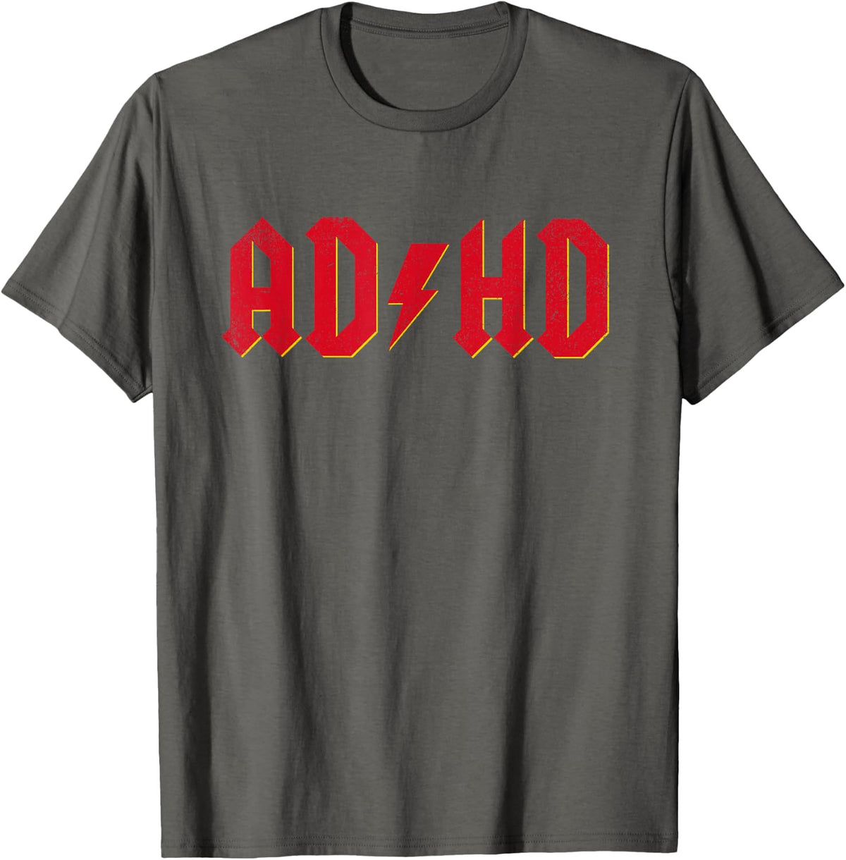 AD/HD ADHD Rock Parody Attention Deficit Men Women Kids T-Shirt - Asphalt Grey