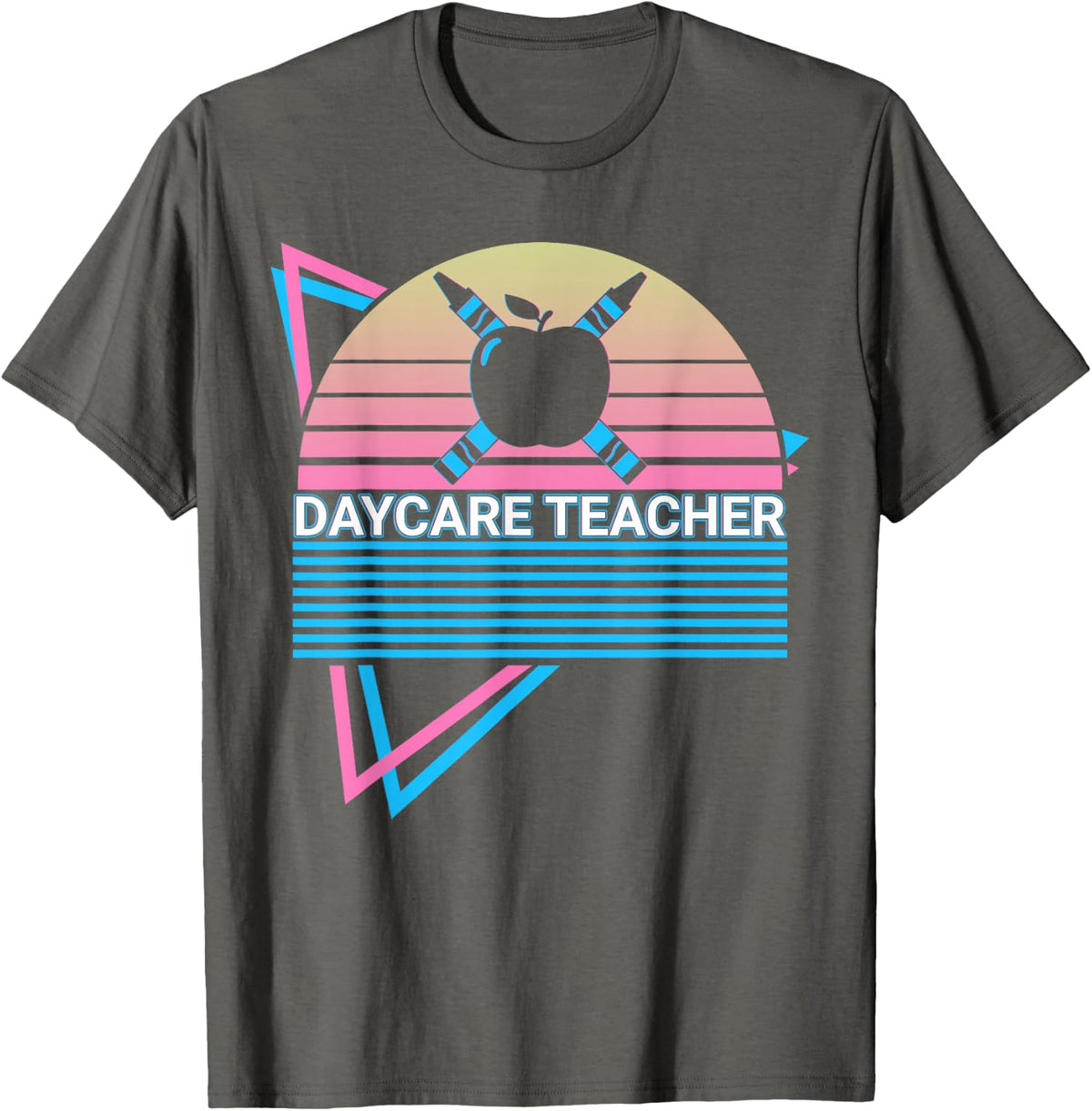 Daycare Teacher Retro T-Shirt - Asphalt Grey