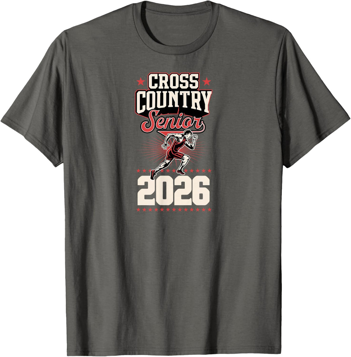 Cross Country Senior 2026 High School T-Shirt - Asphalt Grey