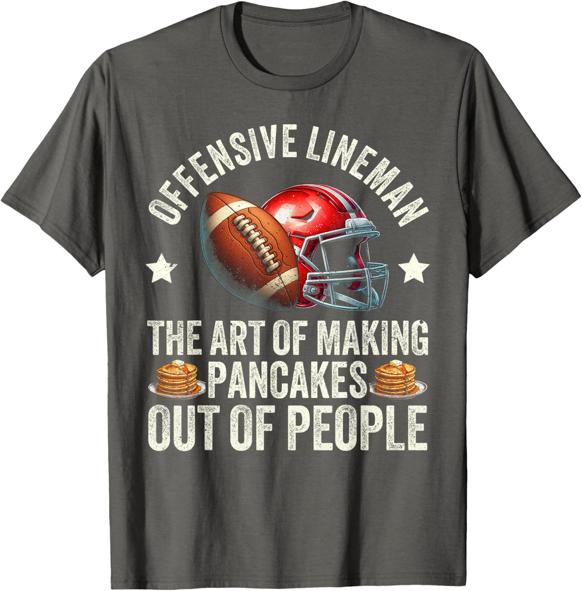 Football Offensive Lineman O-Line T-Shirt - Asphalt Grey