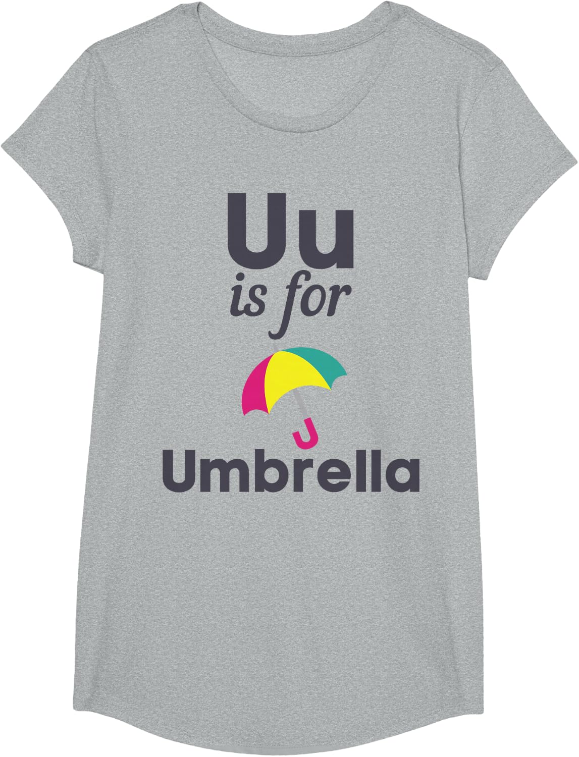 U Is For Umbrella Pre-School Kindergarten Teacher Student T-Shirt Tee For Men Women Kids - Girls Heather Grey