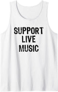 Support Live Music Concert Lover Live Band Sleeveless Tank Top - White