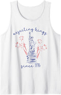 Rejecting Kings Since 1776 4th of July American Patriotic Tank Top - White