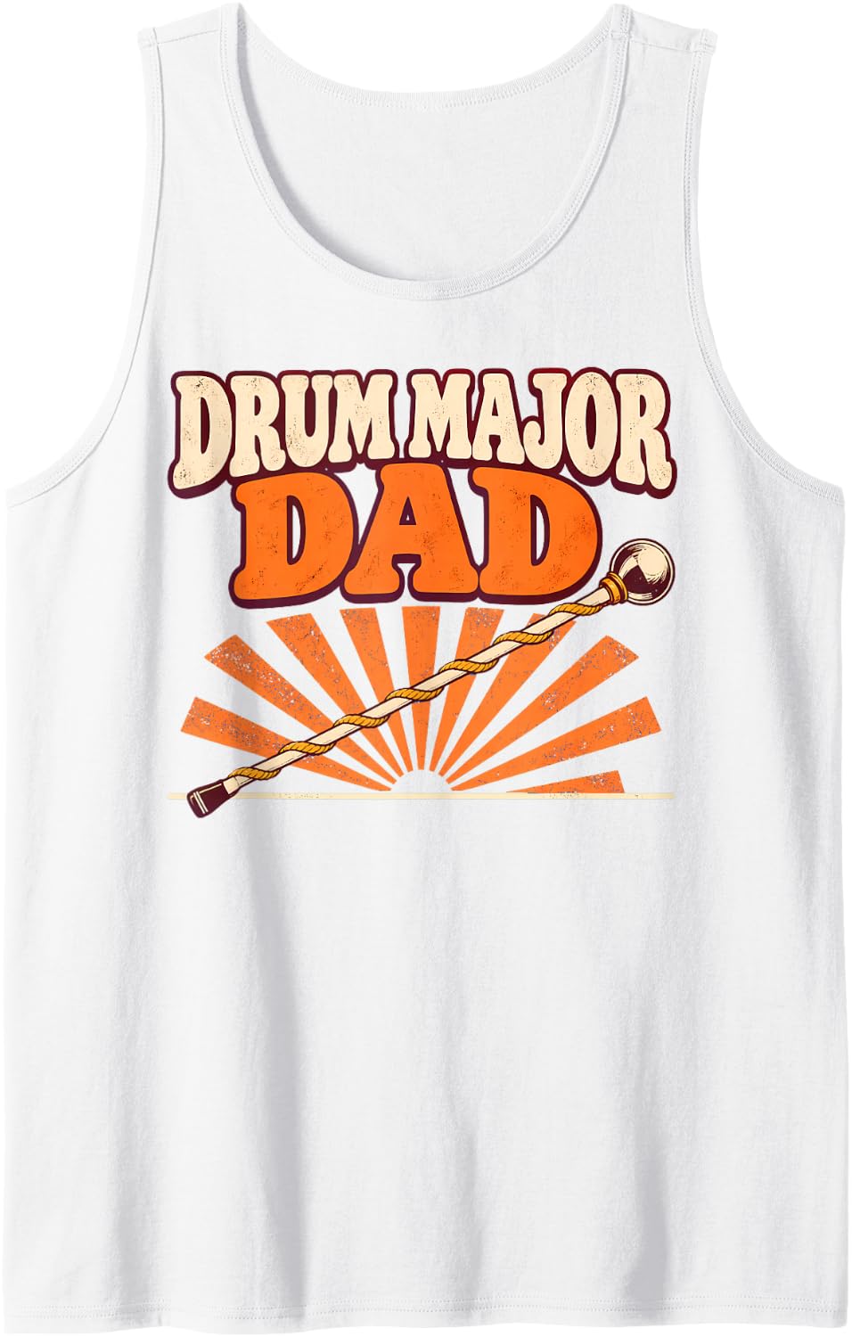 Men's Drum Major Dad Marching Band Sleeveless Tank Top - White
