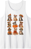 Fall Pitbull Dog Lover Autumn Pitbull Mom Dad Pumpkin Sleeveless Tank Top - White