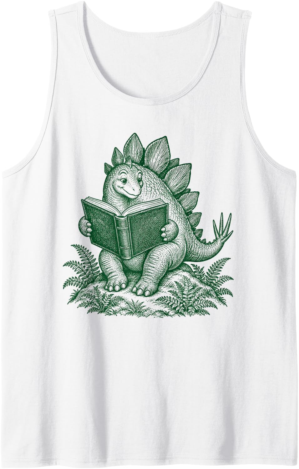 Reading Dinosaurs Book Lover Librarian Sleeveless Tank Top - White