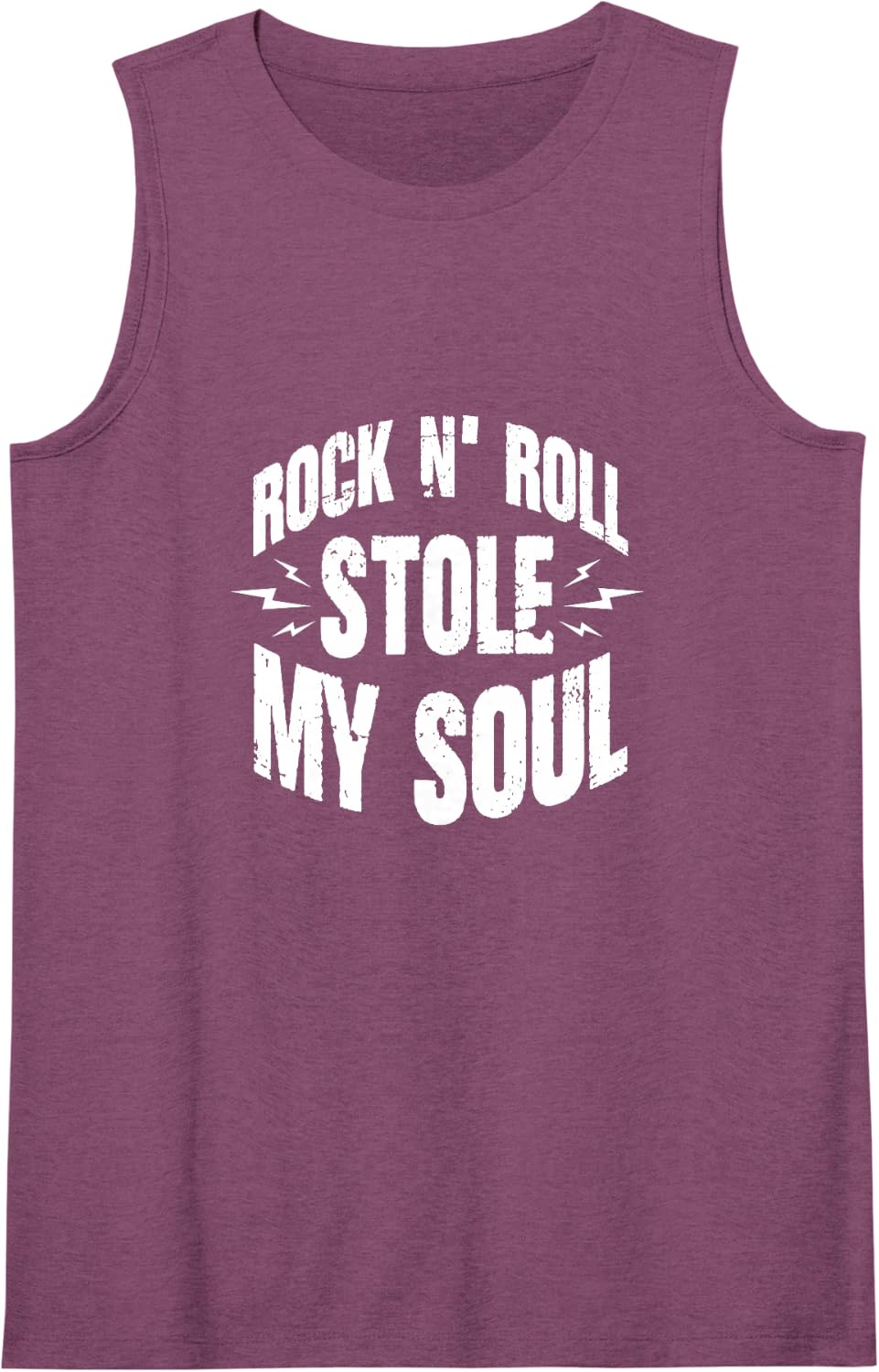 Rock & Roll Stole My Soul Band Musician Rock Concert Sleeveless Tank Top - Purple