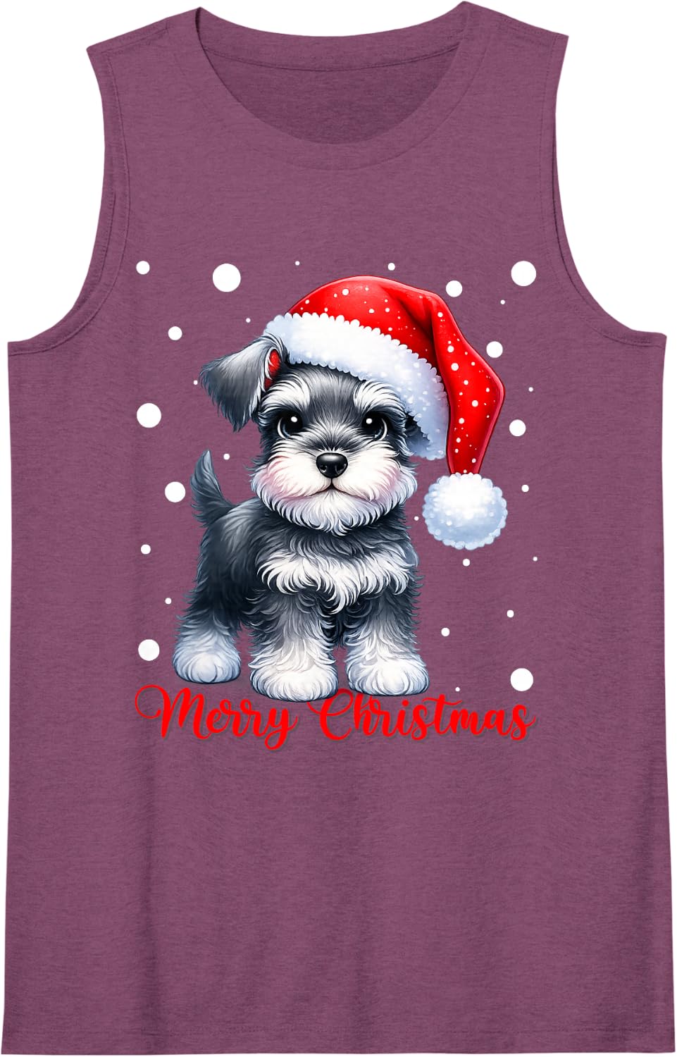 Merry Christmas Cute Giant Schnauzer Dog Ugly Xmas Sweaters Tank Top - Purple