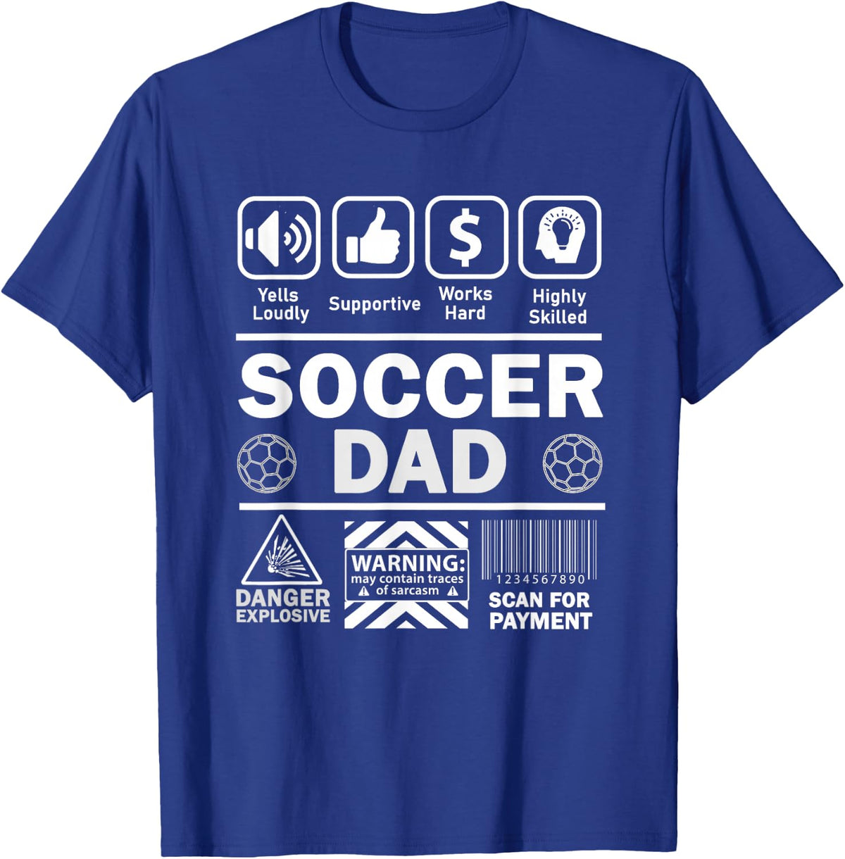 Soccer Dad Shirt Funny Contents of Sports Father Tee T-Shirt for Men - Royal Blue