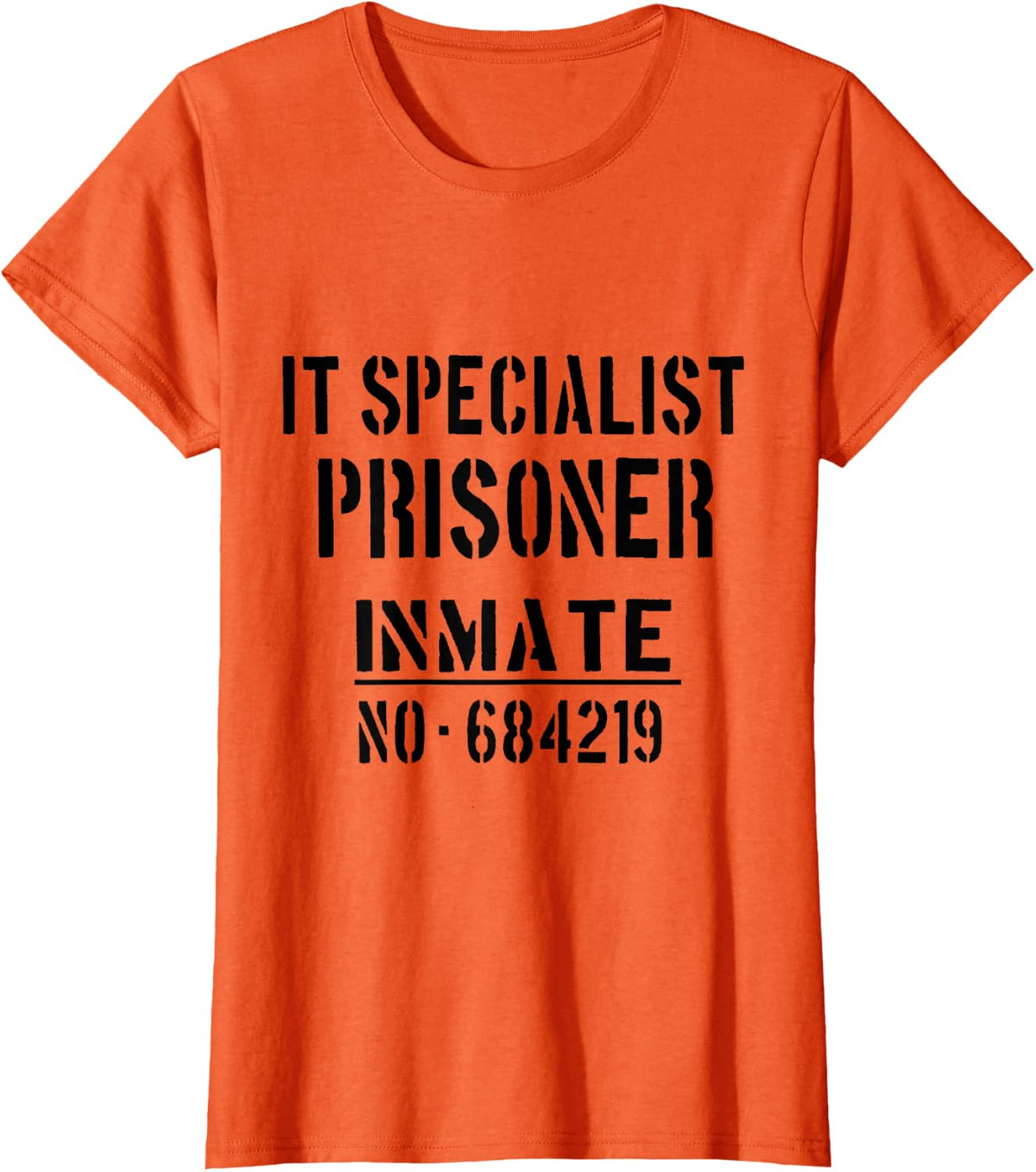 Sysadmin Halloween Costume/IT Specialist Prisoner Design T-Shirt - Orange