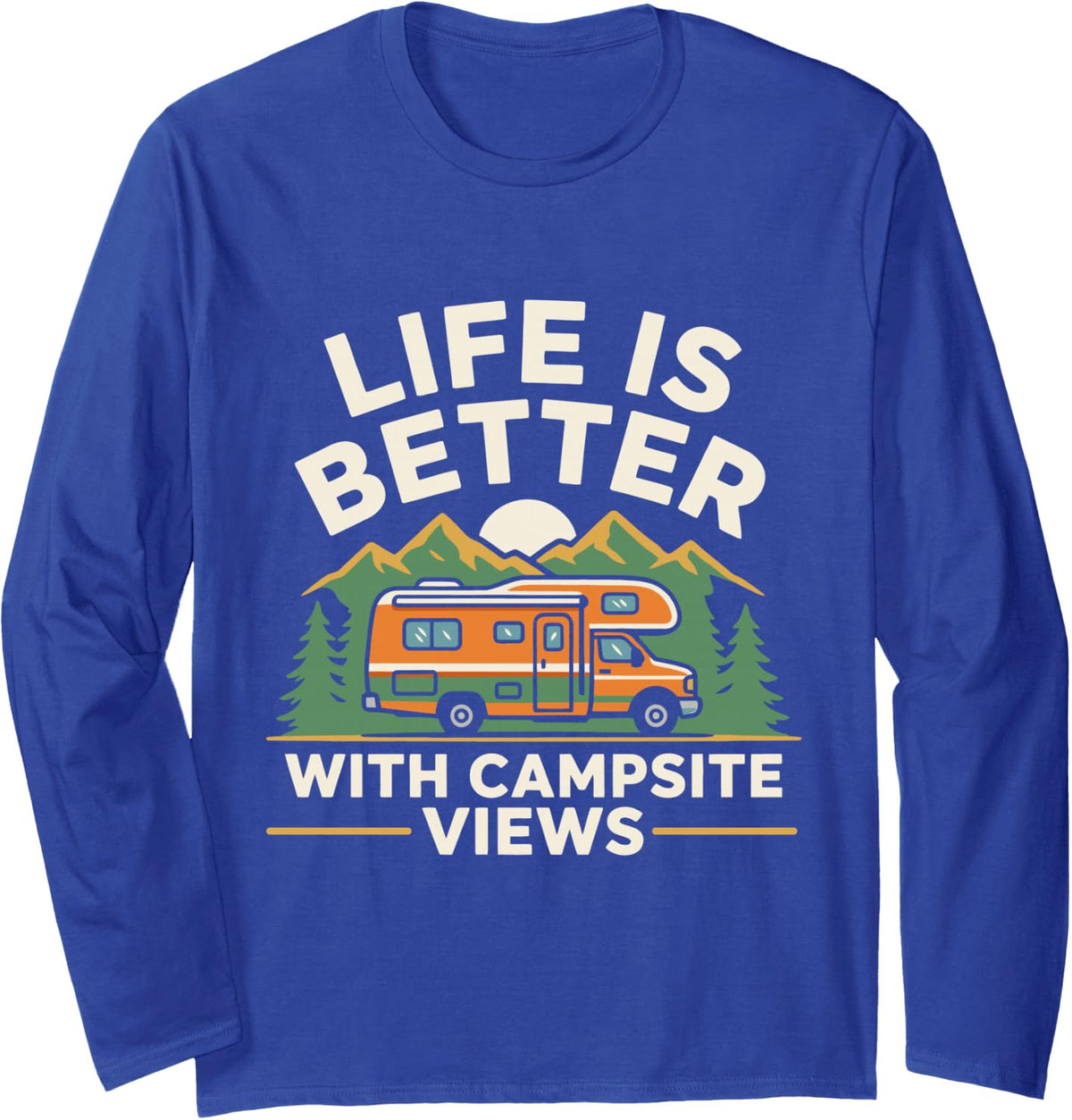 RV Vanlifer Camper Van Mobile Home Vanlife Motorhome Long Sleeve T-Shirt - Adult Unisex Royal Blue