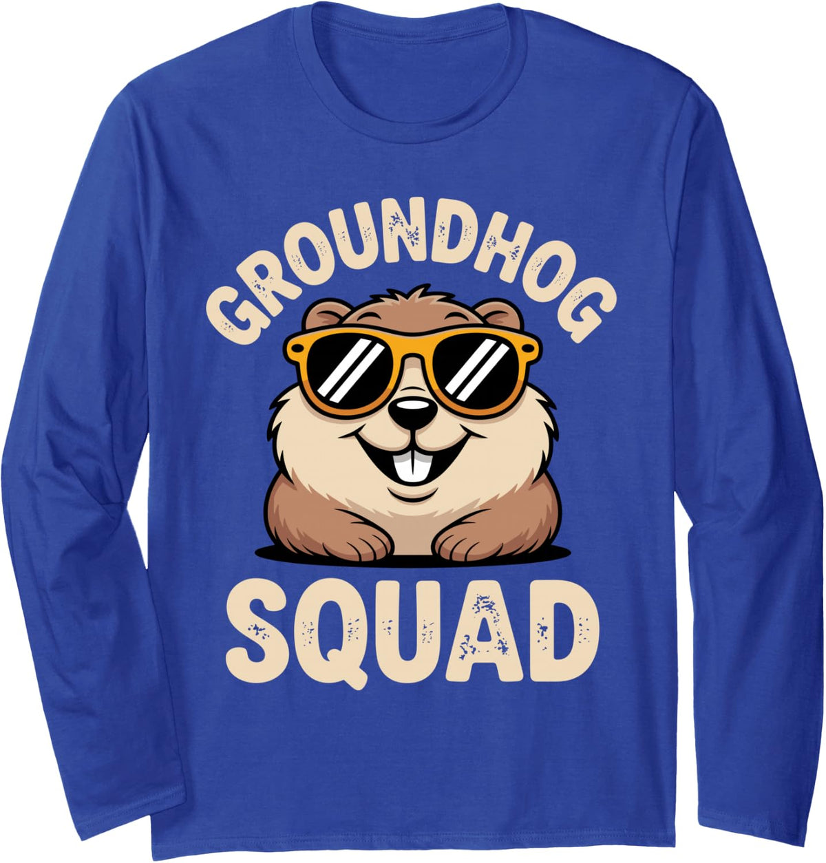 Cool Groundhog Art for Men Women Groundhog Day Lover Long Sleeve T-Shirt - Adult Unisex Royal Blue