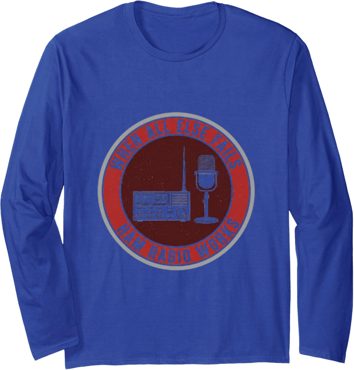 Ham Radio Long Sleeve T-Shirt - Adult Unisex Royal Blue