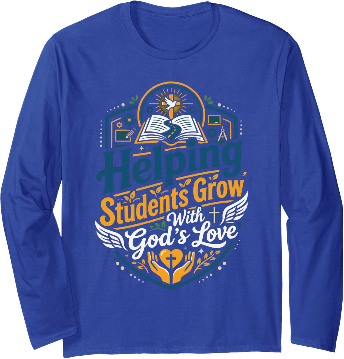 Christian Paraeducator Jesus Paraprofessional Educator Long Sleeve T-Shirt - Adult Unisex Royal Blue