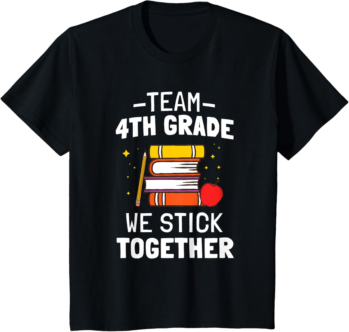 Team 4th Fourth Grade Back To School Teacher T-Shirt - Black