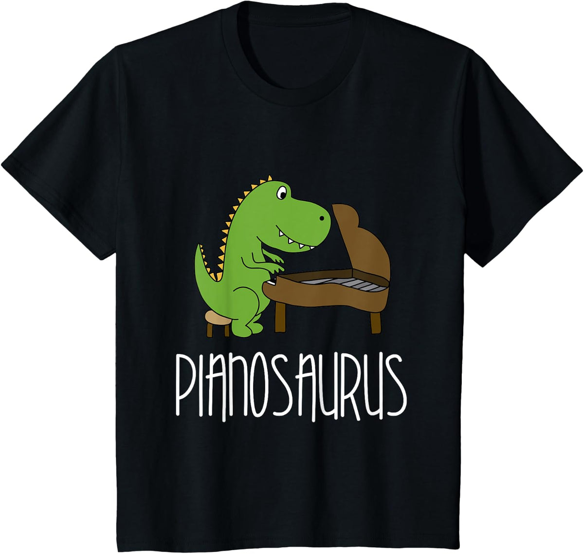 Pianosaurus - Funny Piano Dinosaur Pun T-Rex T-Shirt T-Shirt - Black