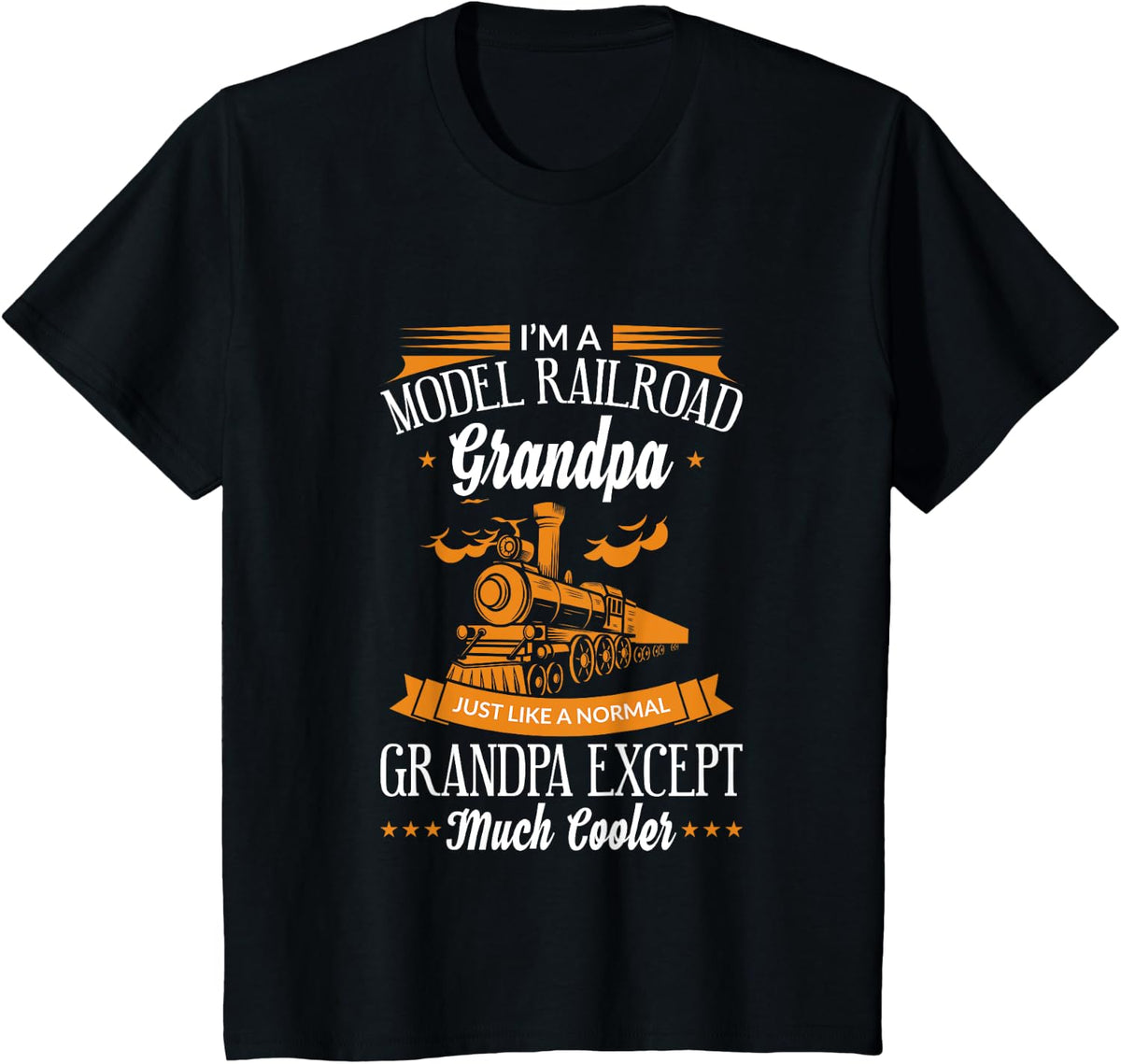 Funny Model Railroad Train Cool Grandpa T Shirt Tee - Black