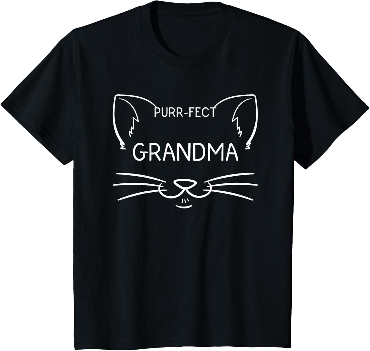 Purr-fect Grandma Funny Cat Lover Grandmother Kitty Owner T-Shirt - Black