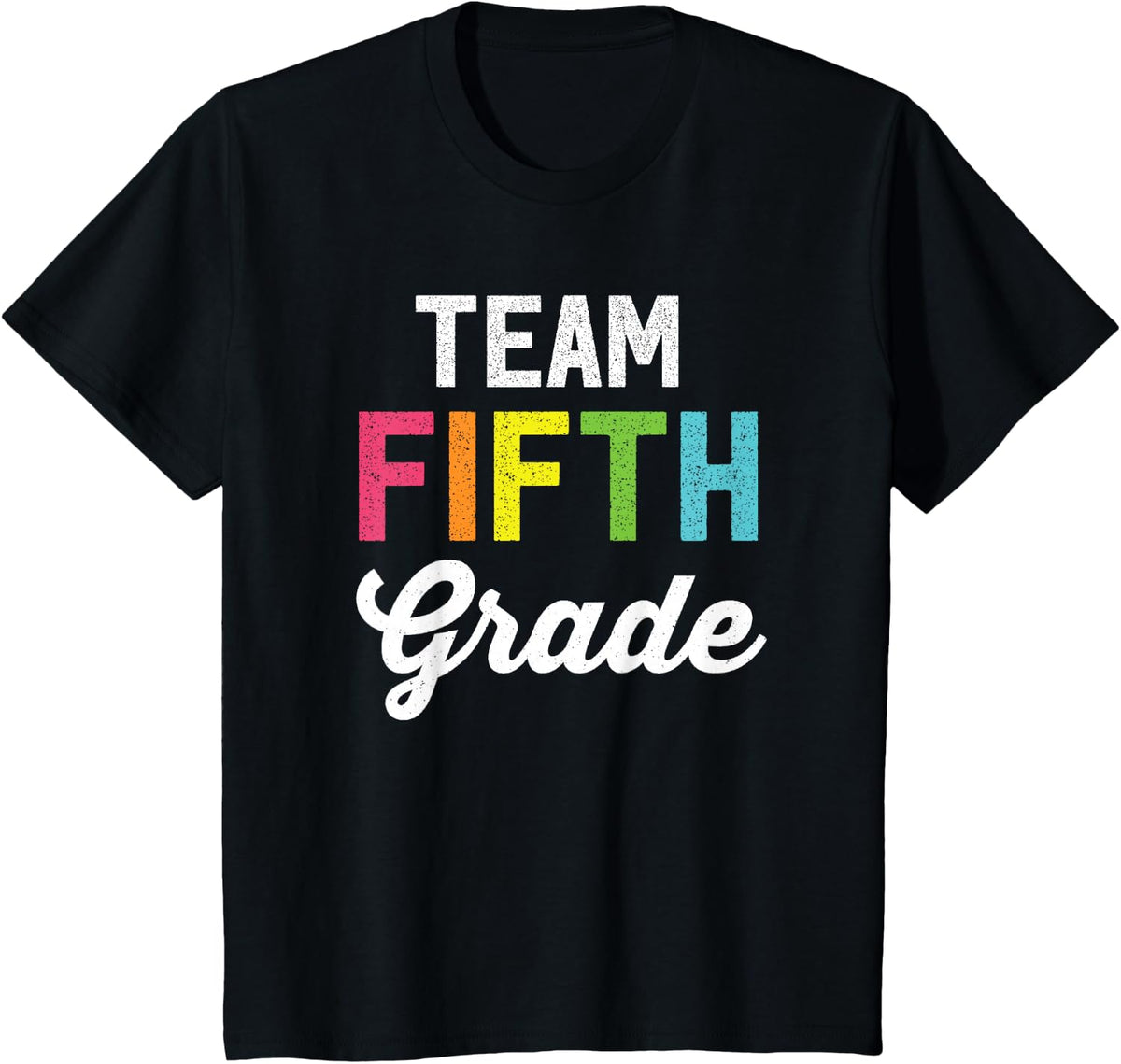 Team 5th Fifth Grade Teacher Back To School T Shirt Top T-Shirt - Black