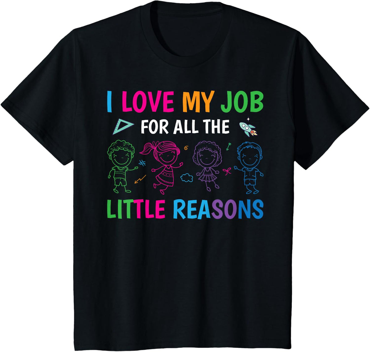I Love My Students Pre-K Teacher Saying Daycare Provider T-Shirt - Black
