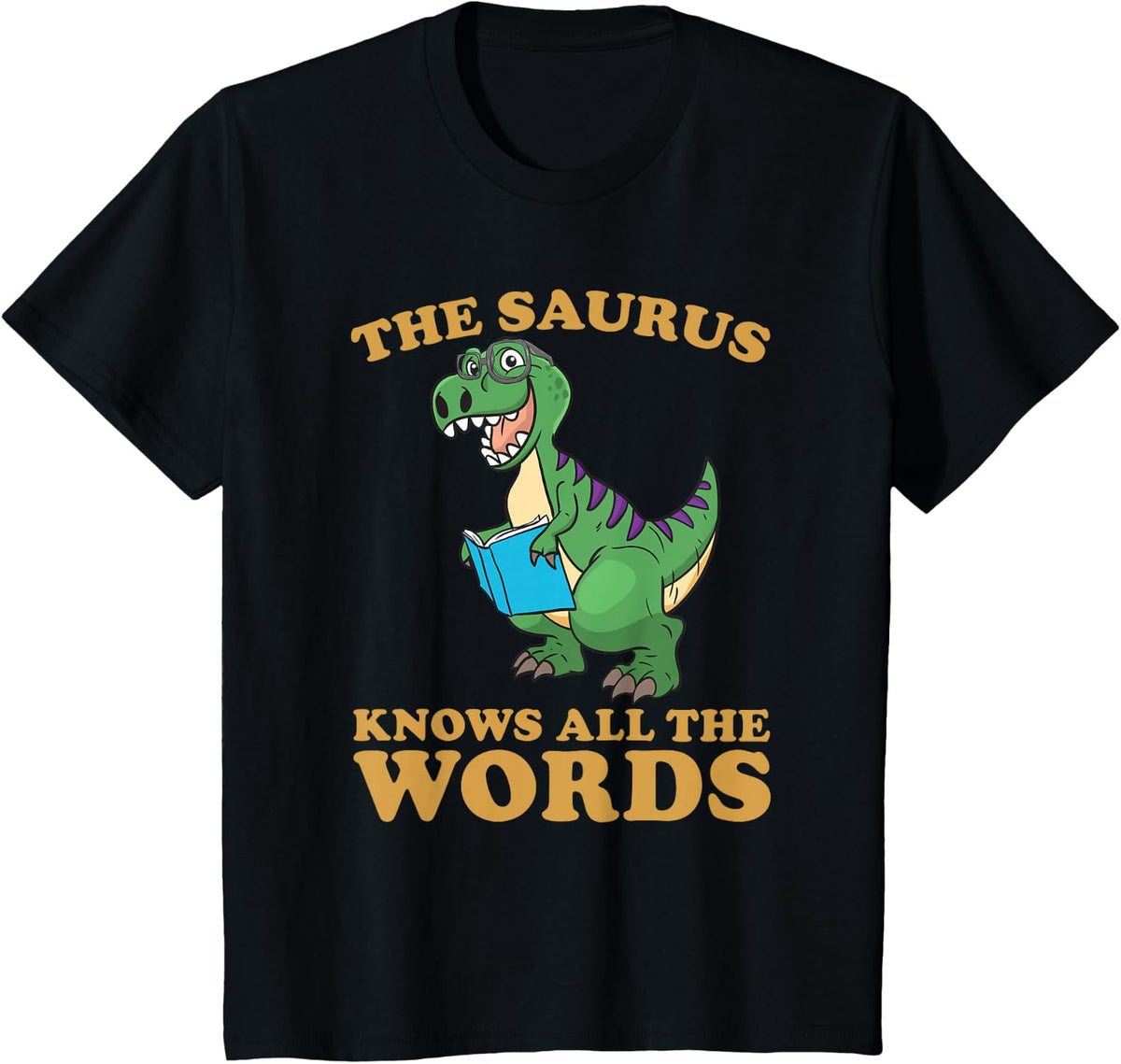 Funny Thesaurus Dinosaur shirt Thesaurus Knows All The Words T-Shirt - Black