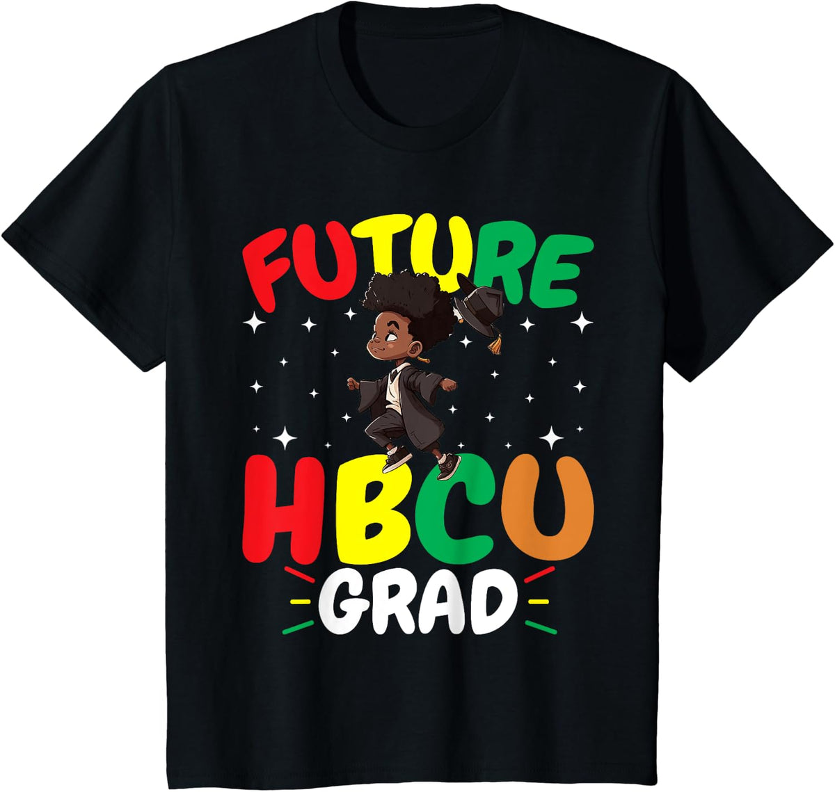 Future HBCU Grad History Black College Youth Black Boy T-Shirt - Black