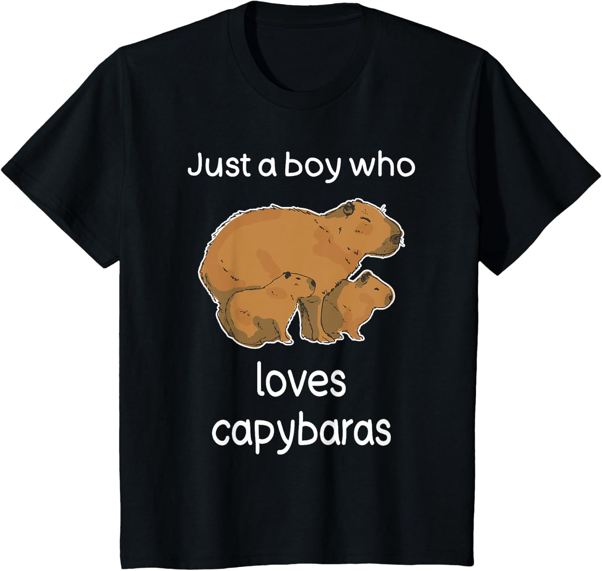 Kids Capybara Shirt Boys Capybara Lover Kids Capybara Lover T-Shirt - Black