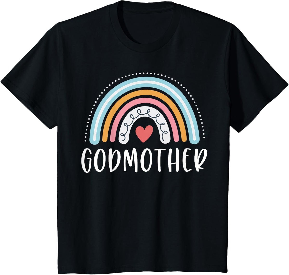 Godmother Gifts Family Rainbow Graphic T-Shirt - Black