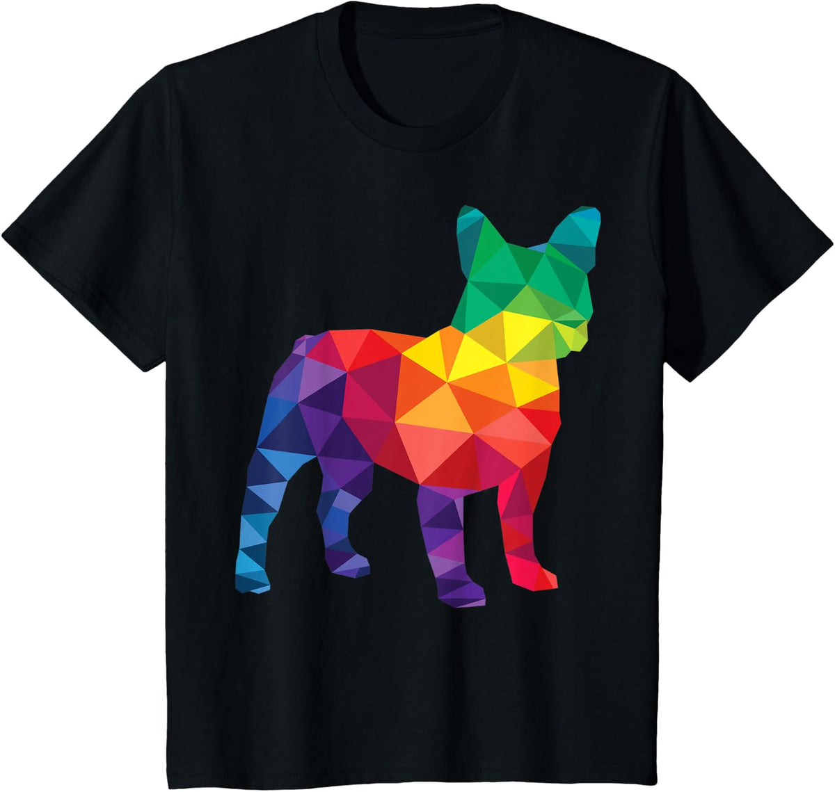 French Bulldog LGBT Gay Pride Month LGBTQ Rainbow Flag Dog Men Women Kids T-Shirt - Black