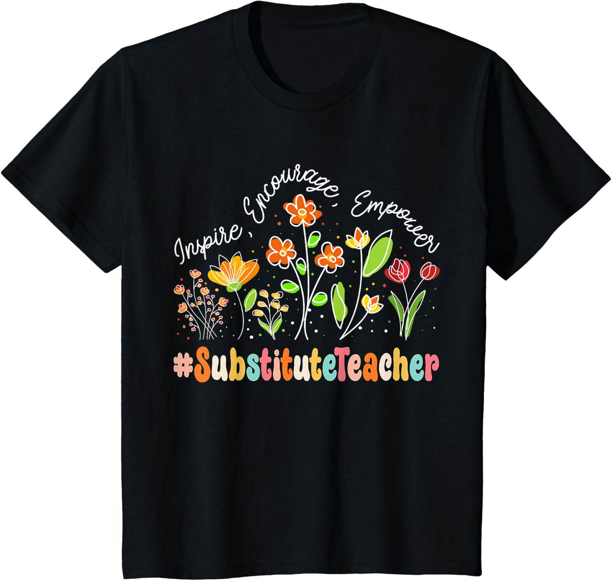 Substitute Teacher Appreciation Week Teacher Back to School T-Shirt - Black