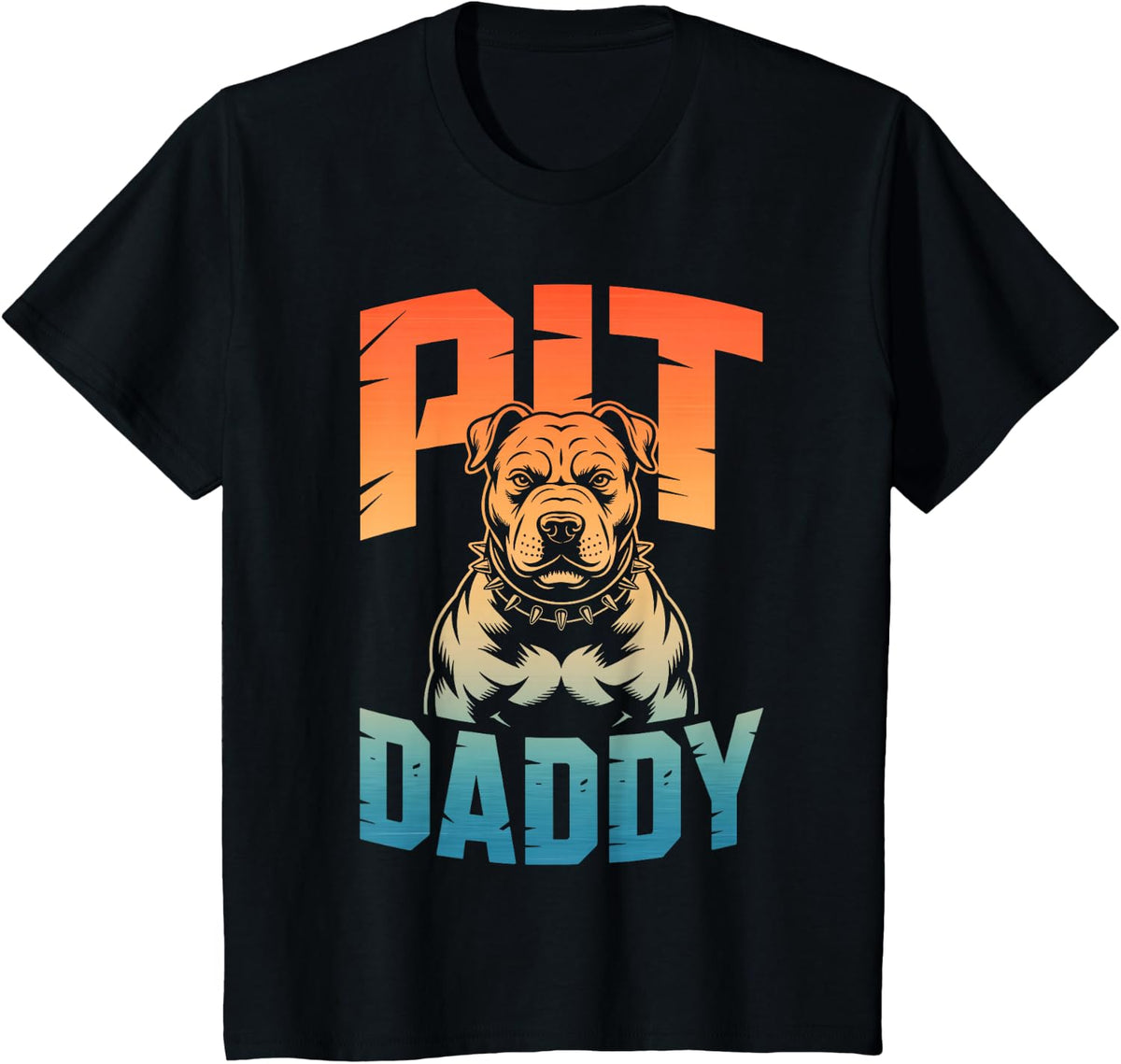 Funny Pitbull Dad Art for Men Boys Father Pitbull Lover T-Shirt - Black