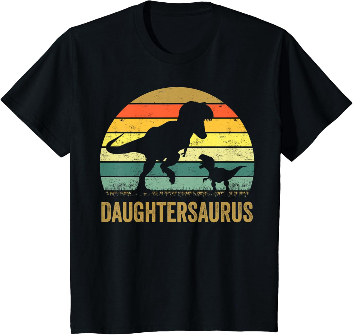 DaughterSaurus T Rex Dinosaur Daughter Saurus Family T-Shirt - Black