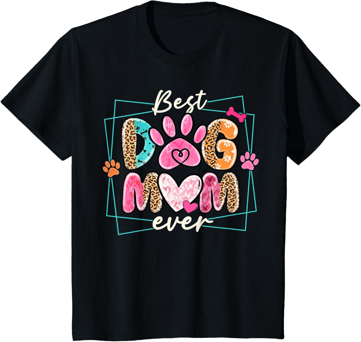 Best Dog Mum of All Time Mother's Day Dog Mum Girls Ladies T-Shirt - Black