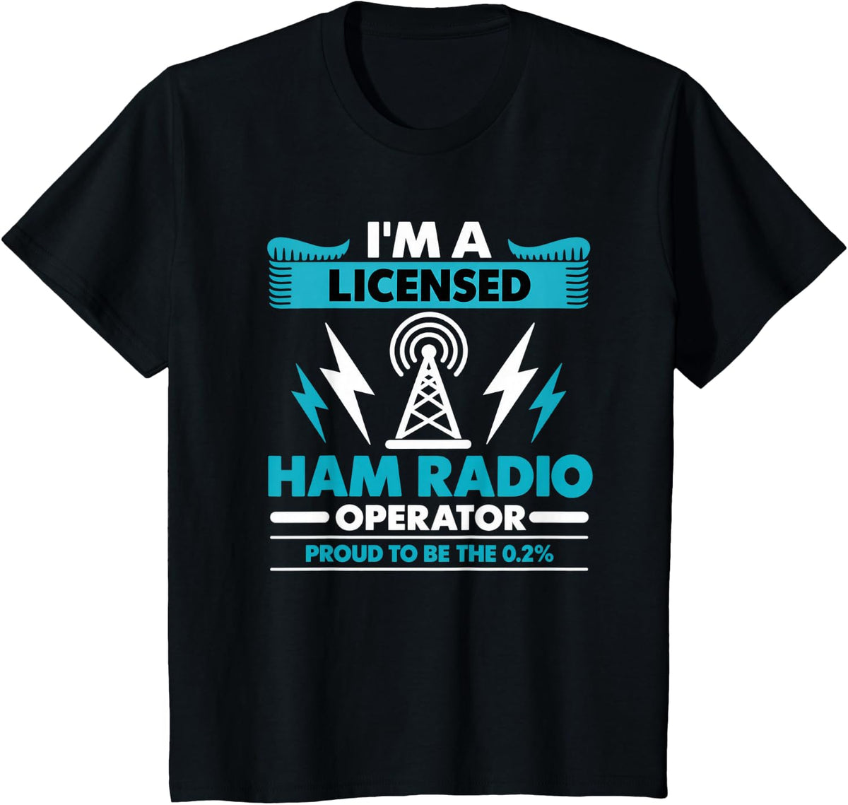 Licensed Ham Radio Operator Proud Retro Typography T-Shirt - Black