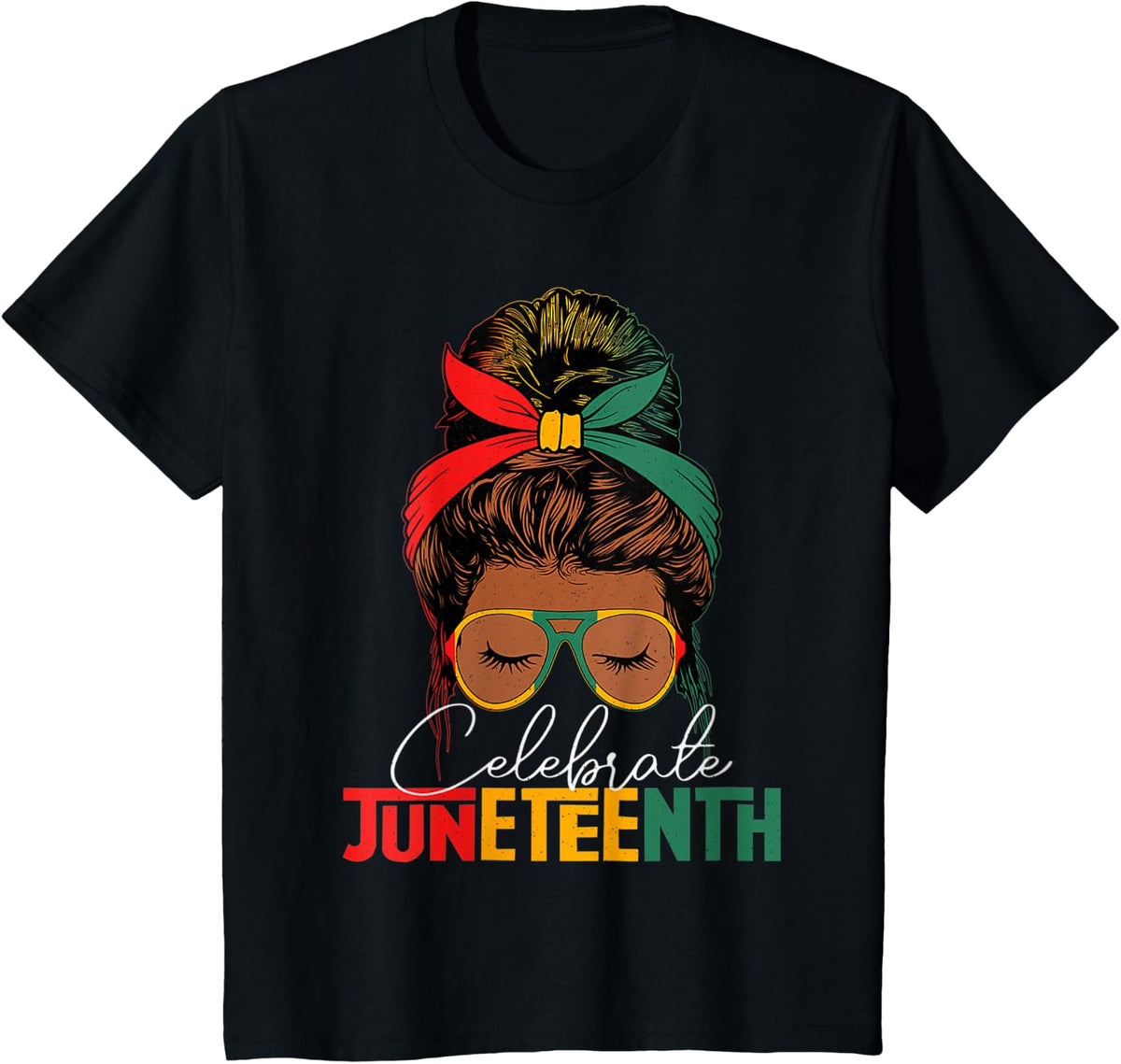 Juneteenth 1865 Celebrate Independences Day Black Girl women T-Shirt - Black