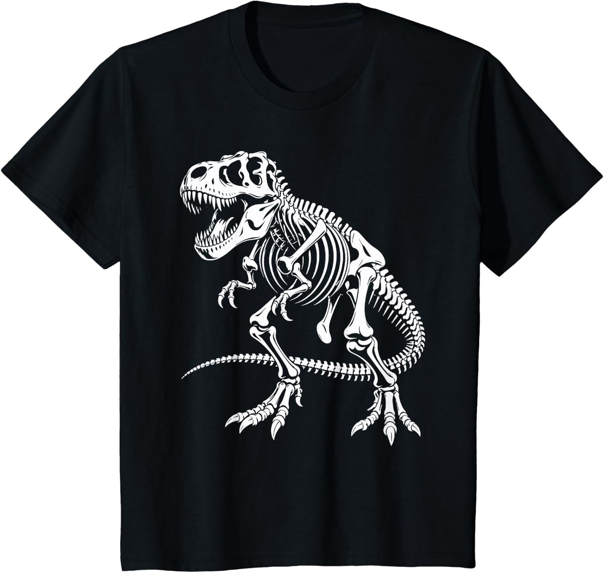 T-Rex Skeleton Tyrannosaurus Rex Paleontology Dinosaur Kids T-Shirt - Black