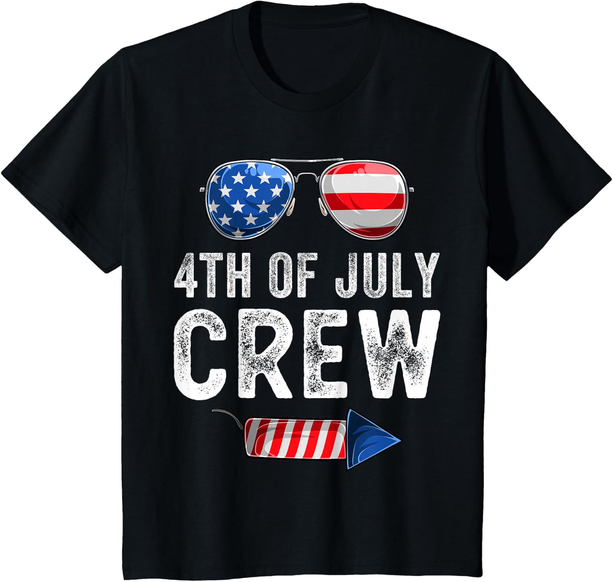 4th of July Crew Matching Family Outfits Men Women Kids Fun T-Shirt - Black