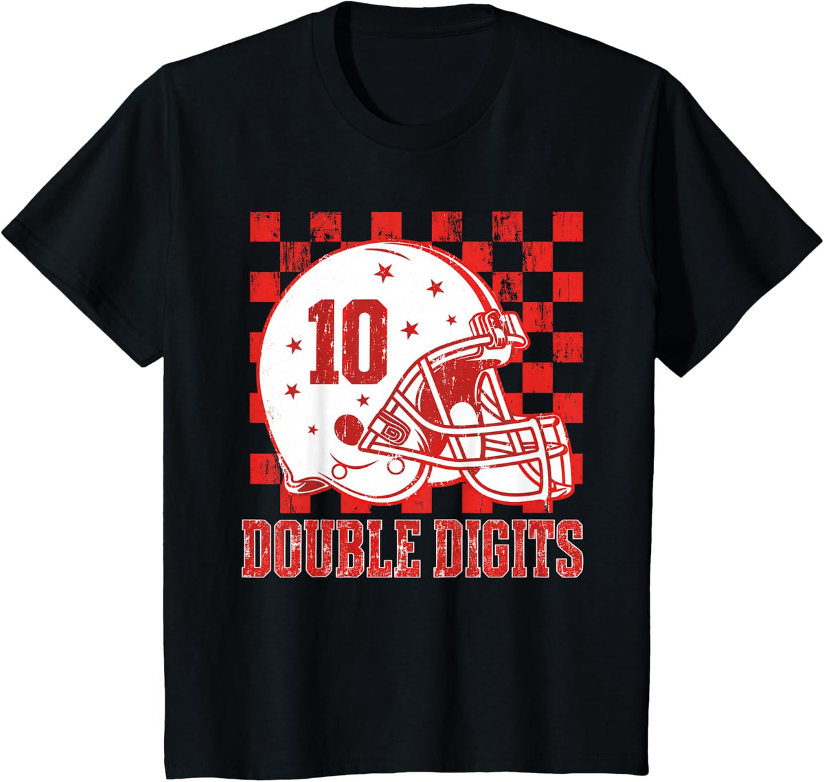 10th Birthday Boy Football Double Digits 10 Year Old Party T-Shirt - Black