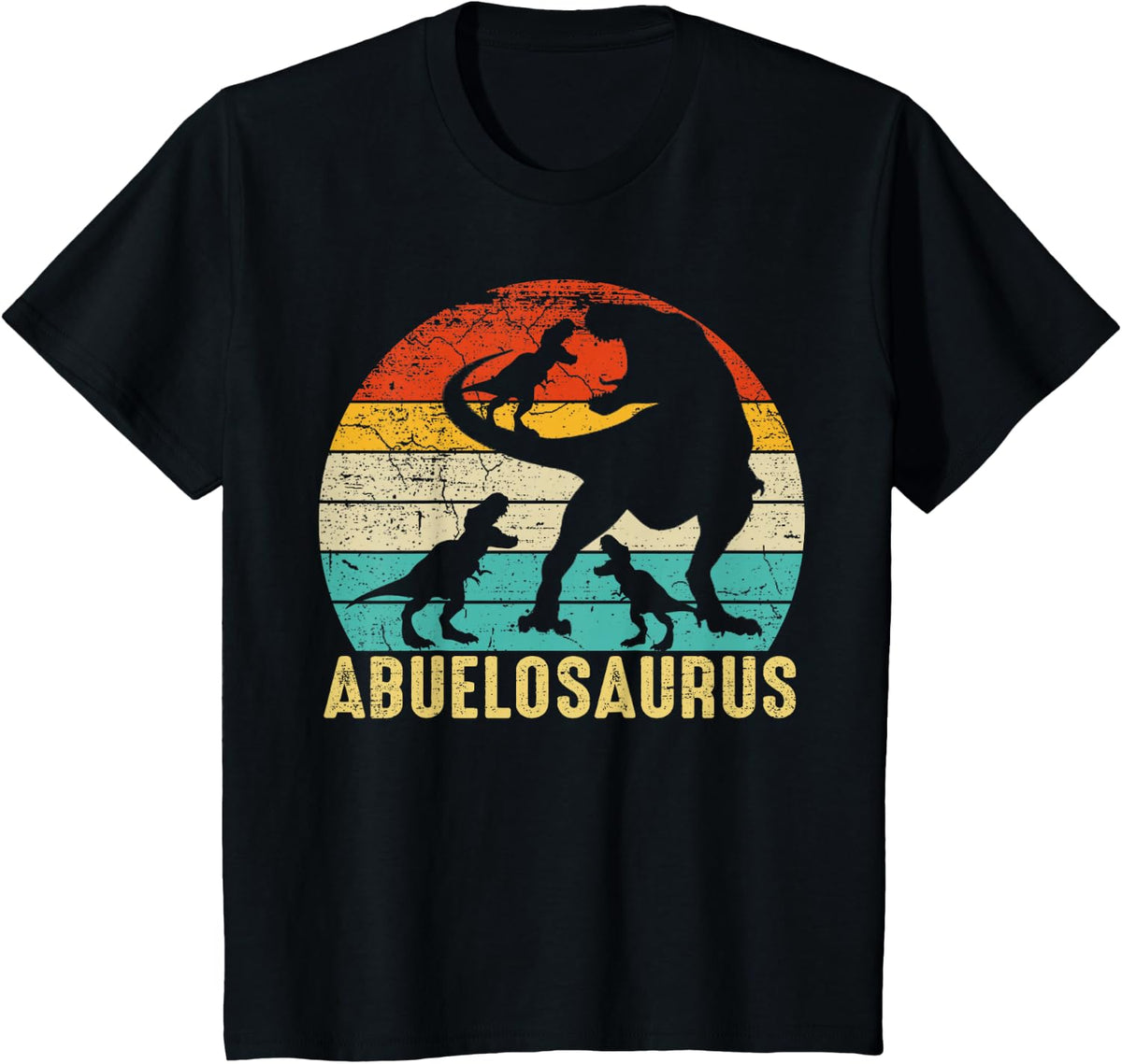 Abuelosaurus T Rex Dinosaur 3 Kids Father's Day,christmas T-Shirt - Black