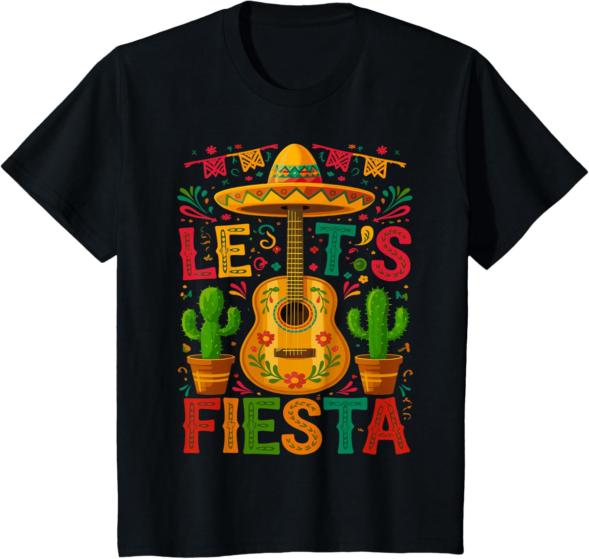 Let’s Fiesta Cinco De Mayo Fiesta T-Shirt - Black