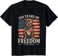 250th Anniversary USA Pitbull Tee Shirt for Men and Women Patriotic Dog T-Shirt - Black