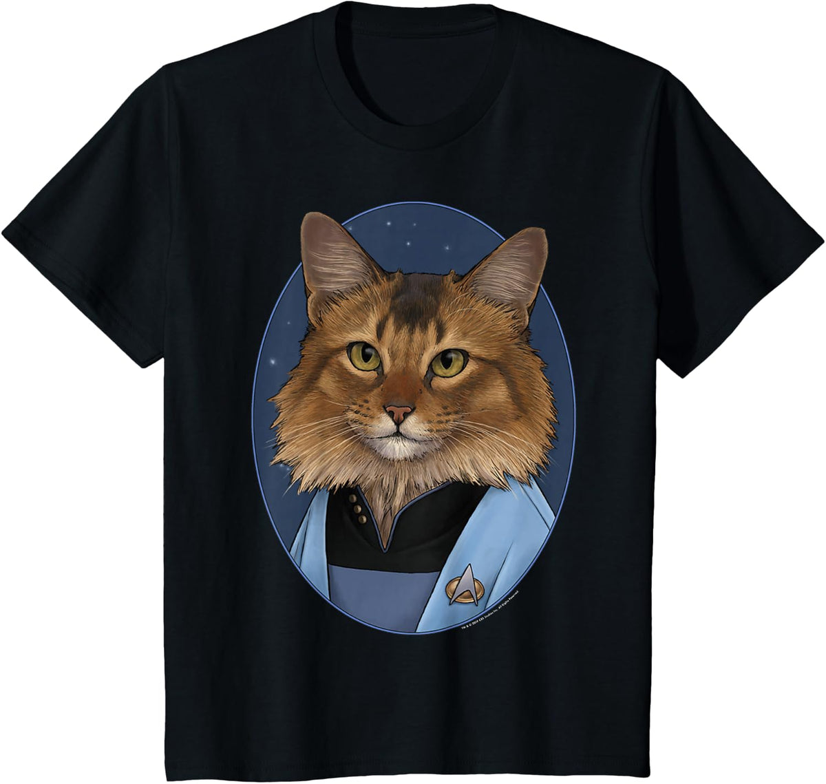 Star Trek: The Next Generation Dr. Crusher Cat Portrait T-Shirt - Black