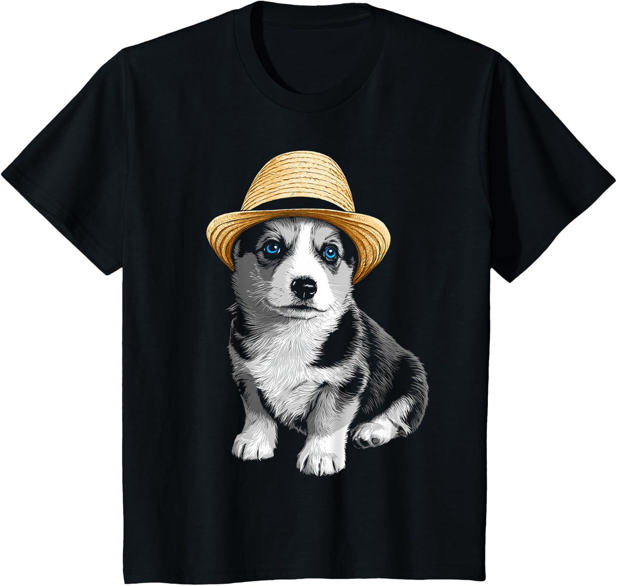 Pembroke Welsh Corgi Dog Lover Moon Graphic T-Shirt - Black